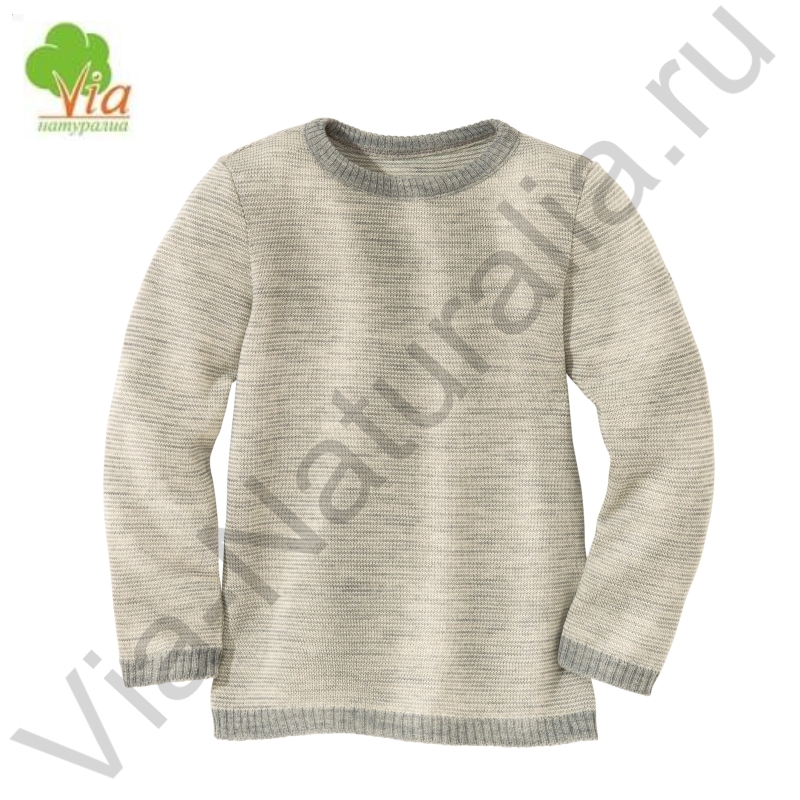 Пуловер, 100% шерсть, р.86/92,  серый меланж _ 312.11.086