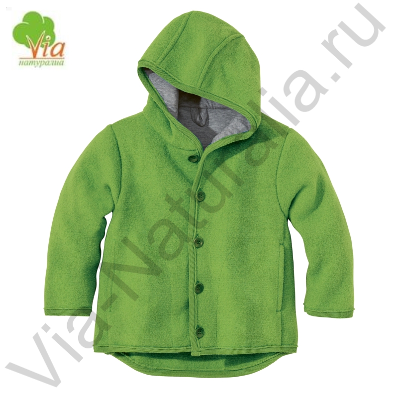 Куртка с капюшоном св.шерсть р.98/104, зелёный _ 323.09.098
